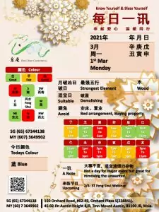 1st Mar Daily Feng Shui & Zodiac
