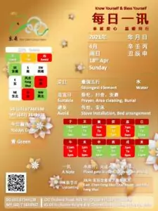 18th Apr Daily Feng Shui & Zodiac