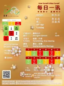 20th Apr Daily Feng Shui & Zodiac