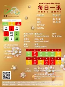 25th Apr Daily Feng Shui & Zodiac